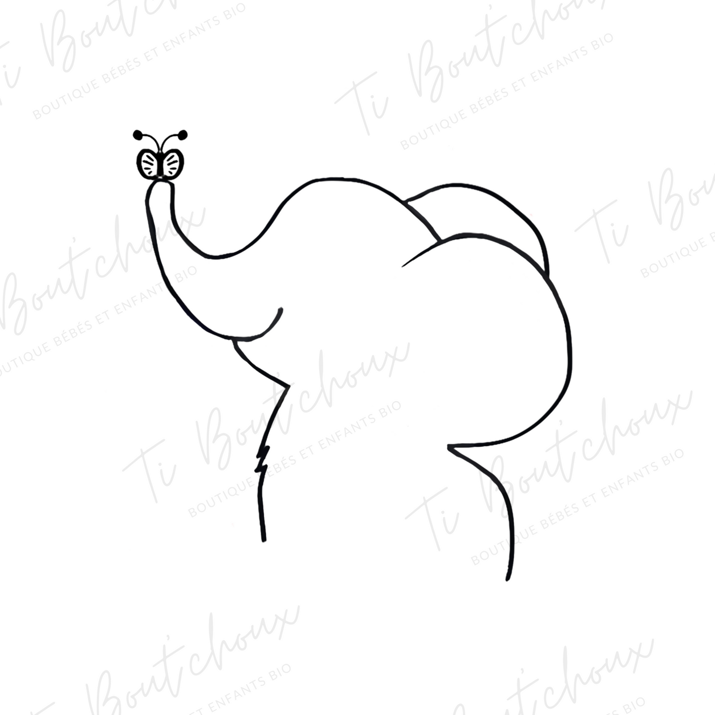 T-shirt Silhouette Éléphant en coton BIO