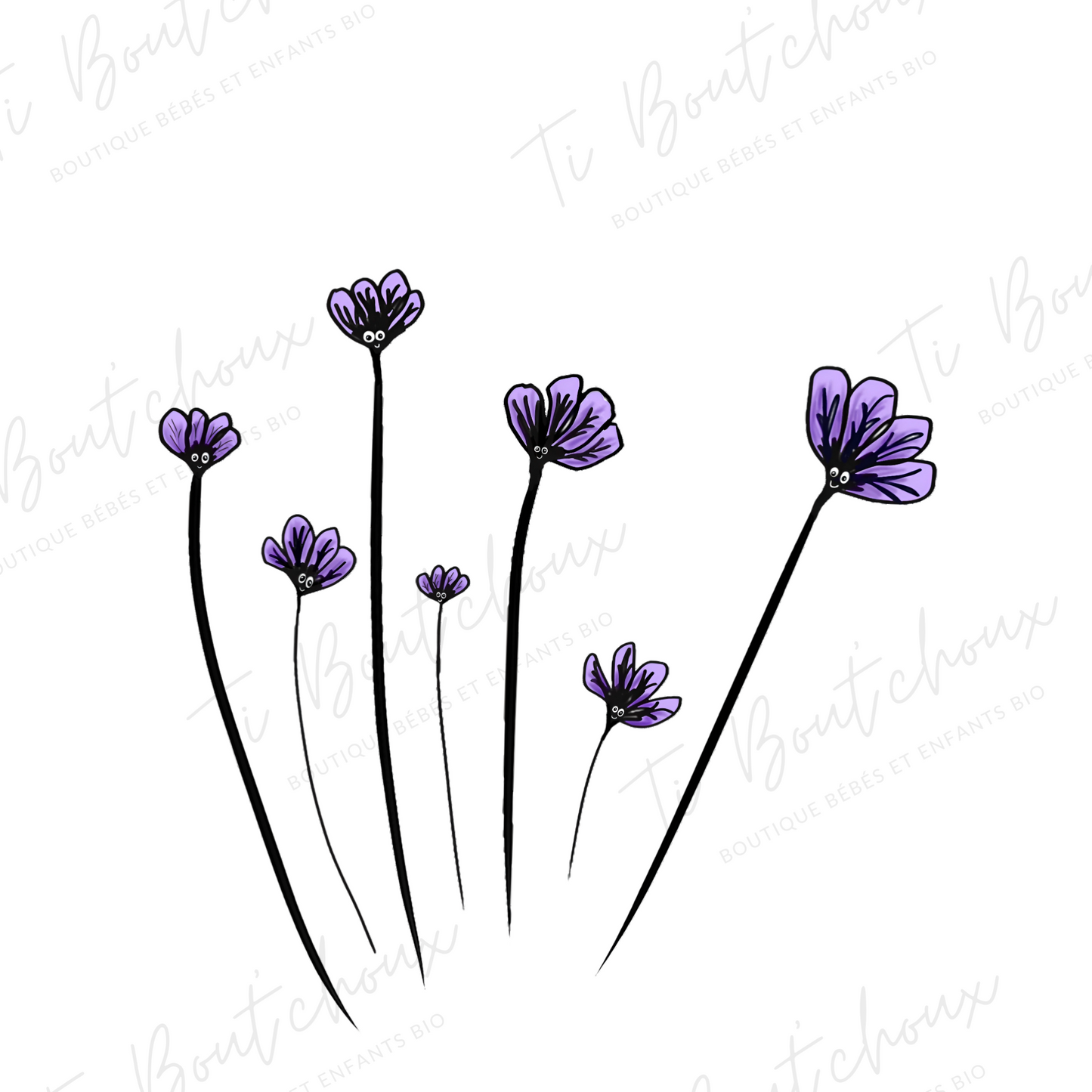 Bavoir Fleurs Violettes