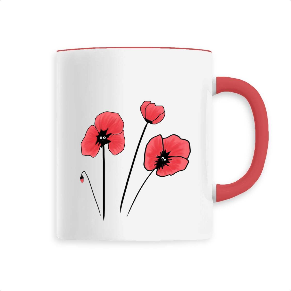 Mug céramique coquelicot