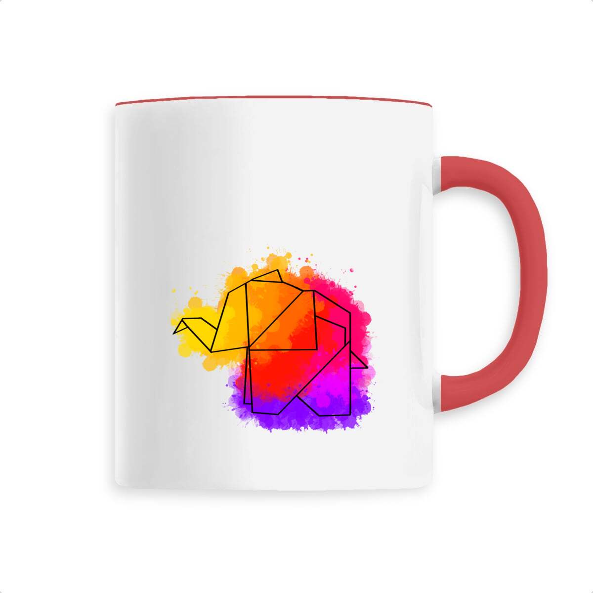 Mug céramique Éléphant Origami en coton BIO