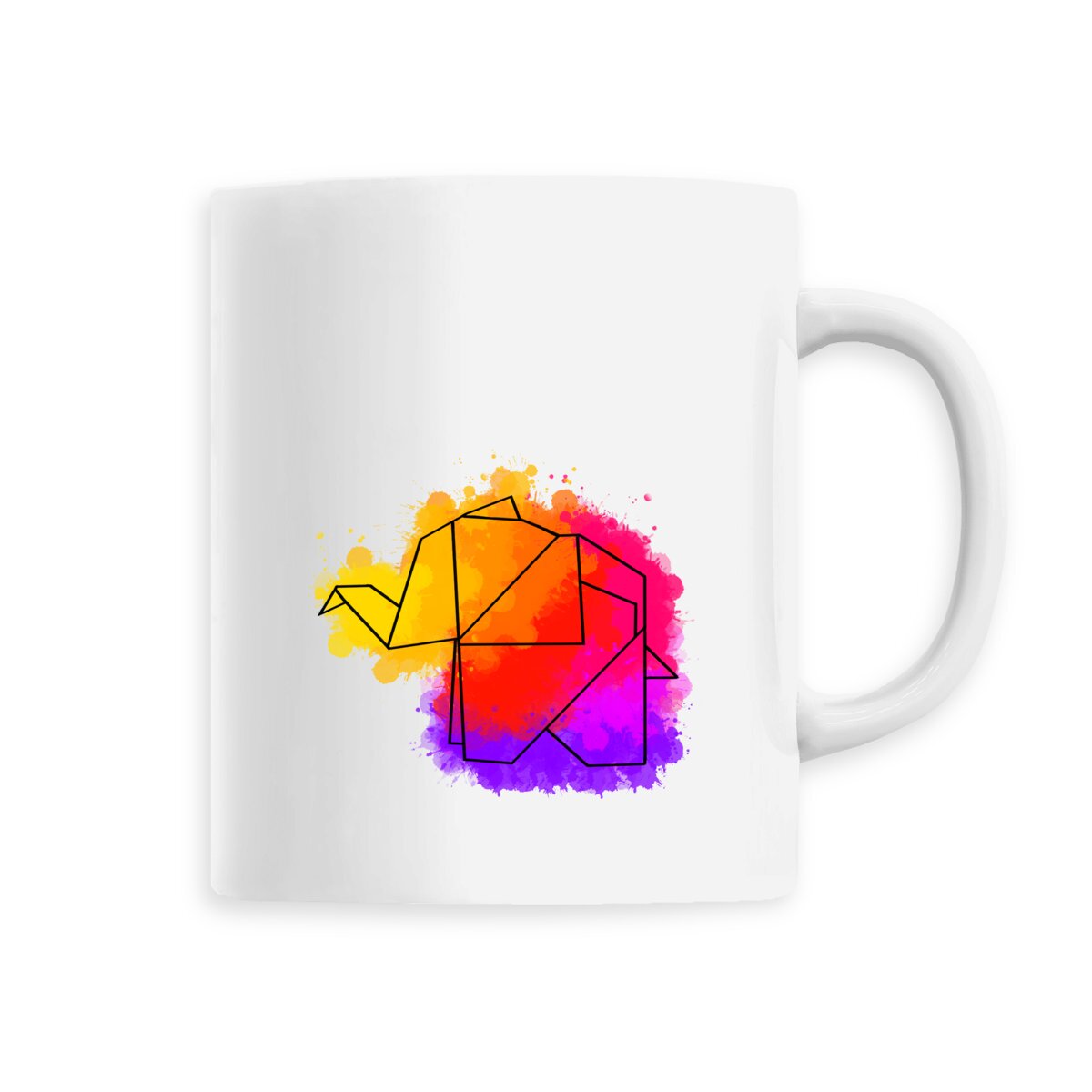 Mug céramique Éléphant Origami en coton BIO