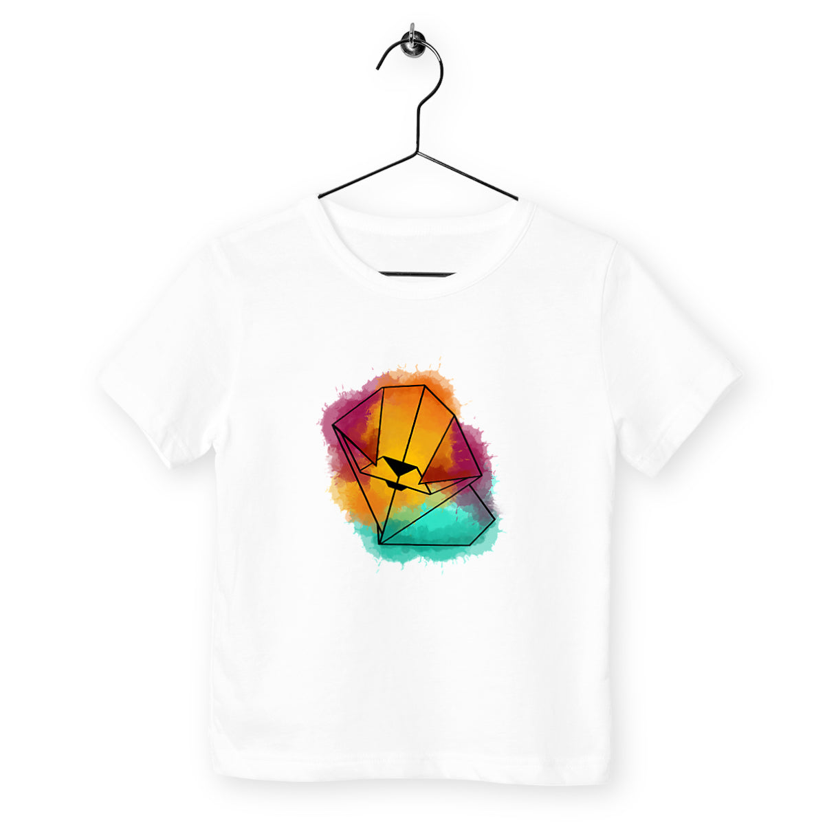 T-shirt enfant chien origami en coton BIO