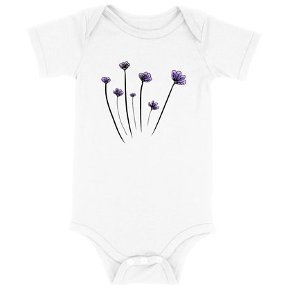 Body Fleurs Violettes en coton BIO