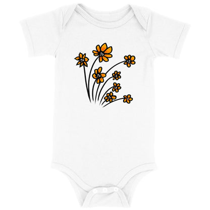 Body Fleurs oranges en coton BIO