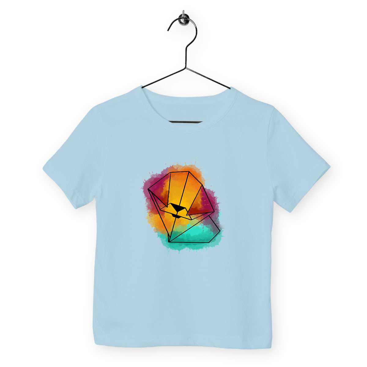 T-shirt enfant chien origami en coton BIO