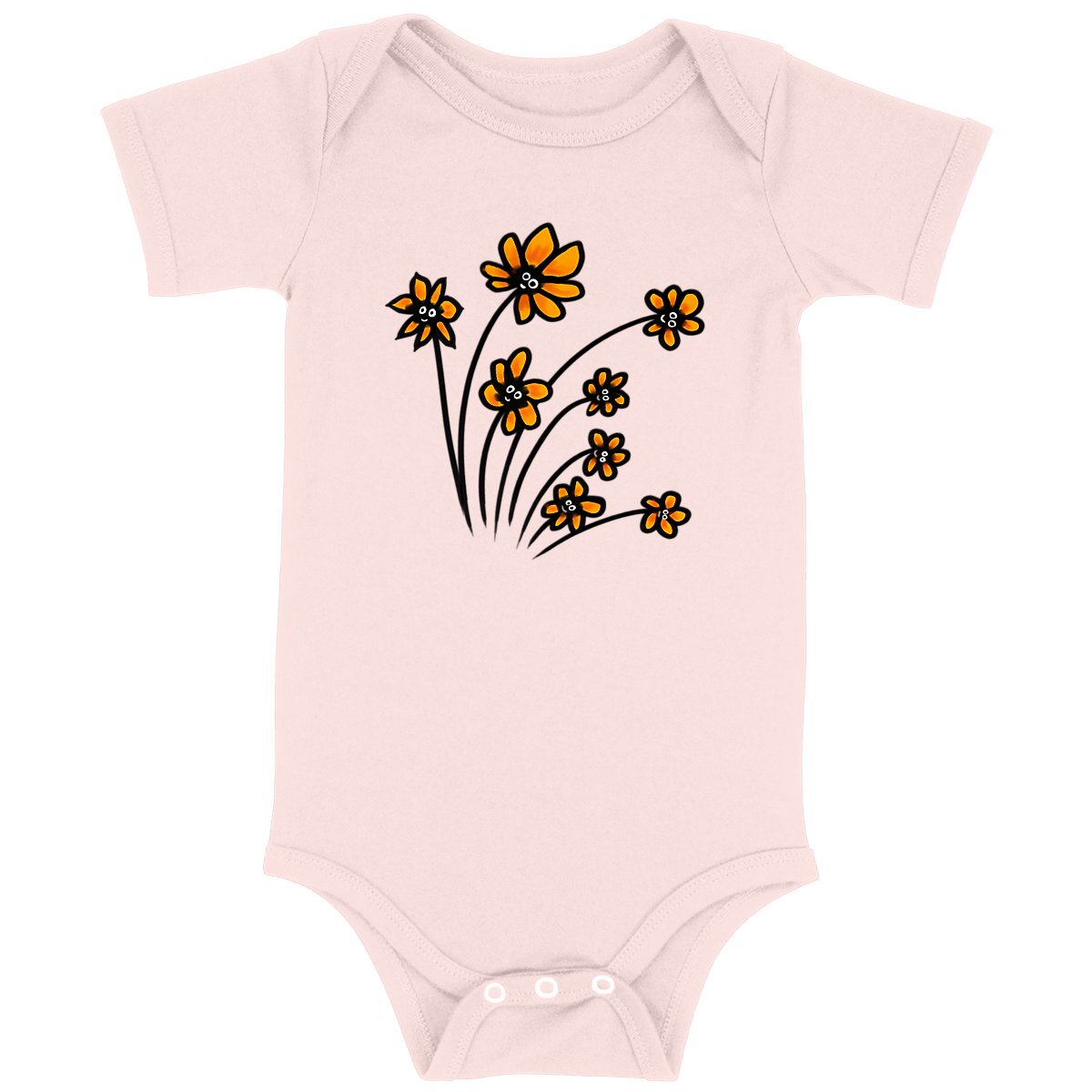 Body Fleurs oranges en coton BIO